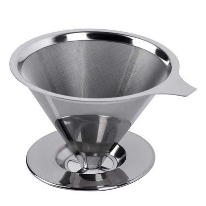 Reusable Coffee Filter Holder Double Layer Stainless Steel Coffee Tea Strainer Coffee Accessories Coffee Making Tool