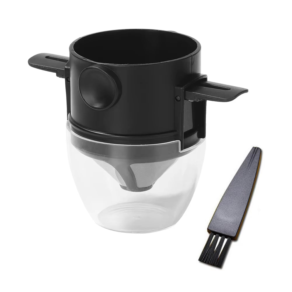 Foldable Portable Coffee Filter Coffee Maker Stainless Steel Drip Coffee Tea Holder Reusable Paperless Pour over Coffee Dripper