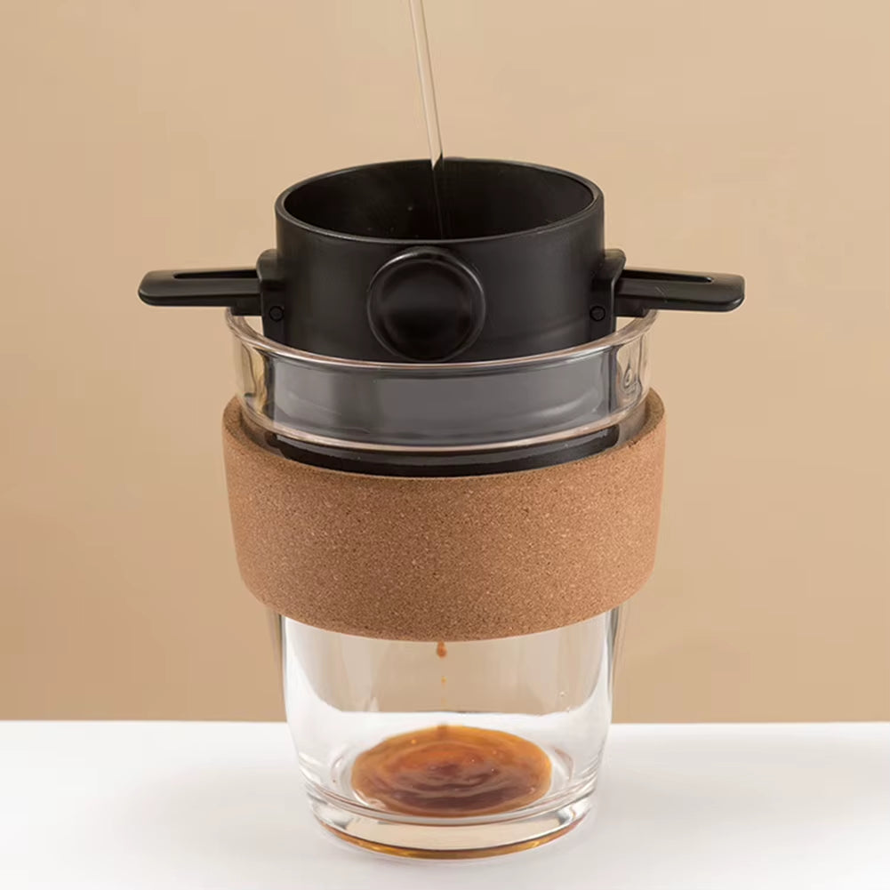 Foldable Portable Coffee Filter Coffee Maker Stainless Steel Drip Coffee Tea Holder Reusable Paperless Pour over Coffee Dripper