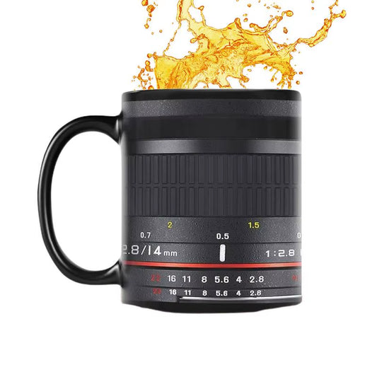 Camera Lens Coffee Mug Ceramic Camera Mug for Desk Funny Coffee Mug for Women and Men Tea Mug Christmas Birthday Cool Photograph